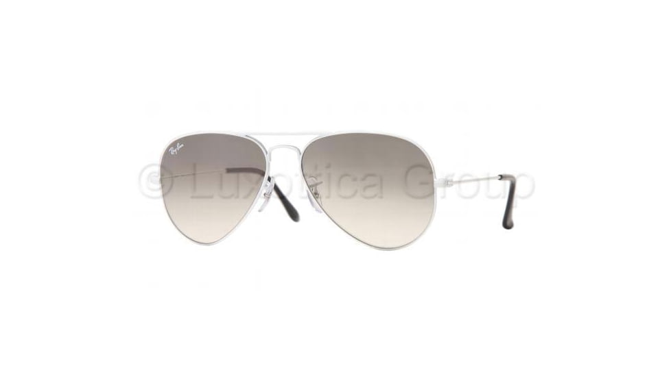 Ray-Ban RB 3025 Sunglasses, White Metal Frame / Crystal Gray Gradient 58 mm Lenses, 032-32-5814