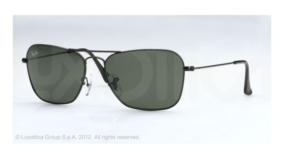 Ray-Ban RB 3136 Sunglasses, Matte Black Frame / Crystal Green 55 mm Lenses, 006-5515