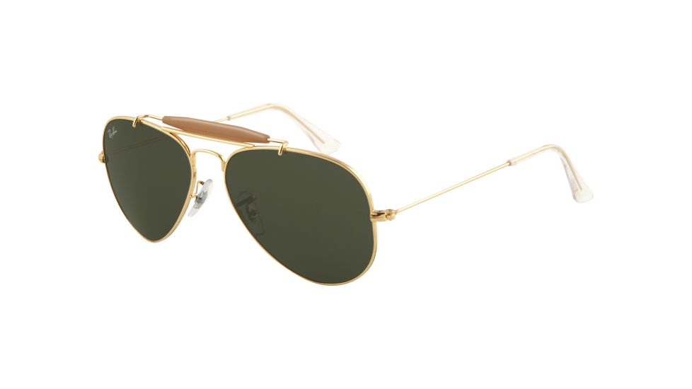 Ray-Ban RB 3407 Sunglasses, Arista Frame / Crystal Green 58 mm Lenses, 001-5814
