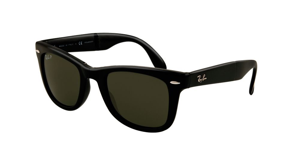 Ray-Ban Folding Wayfarer RB4105 Sunglasses with No-Line Progressive Rx Prescription Lenses RB4105-601-58-5022 - Frame Color: Black, Lens Diameter: 50 mm