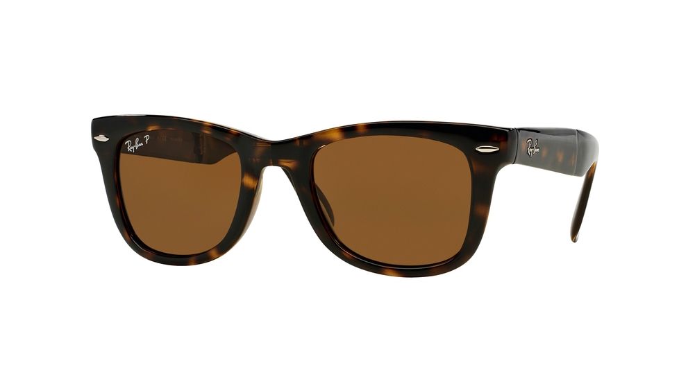 Ray-Ban Folding Wayfarer RB4105 Sunglasses, 50mm, Tortoise, RB4105-710-57-50-PRO