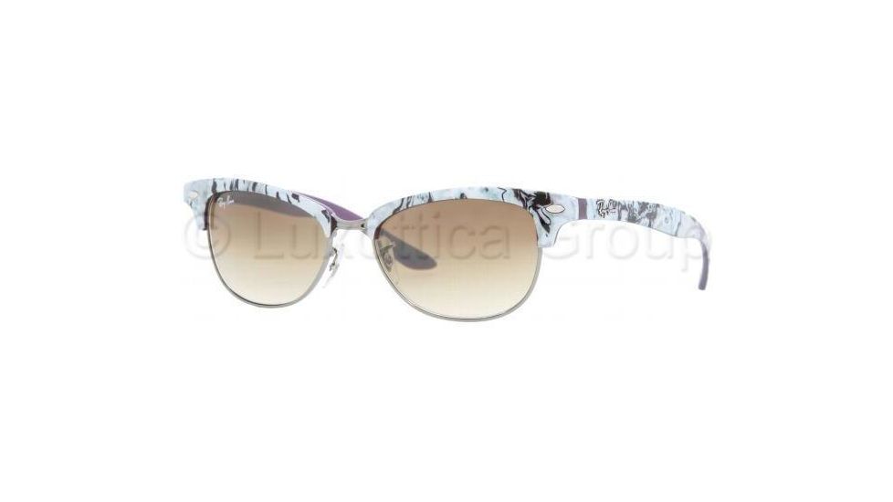 Ray-Ban RB 4132 Sunglasses Styles - Violet+top White-Gray-Black Frame / Crystal Brown Gradient Lenses, 835-51-5215