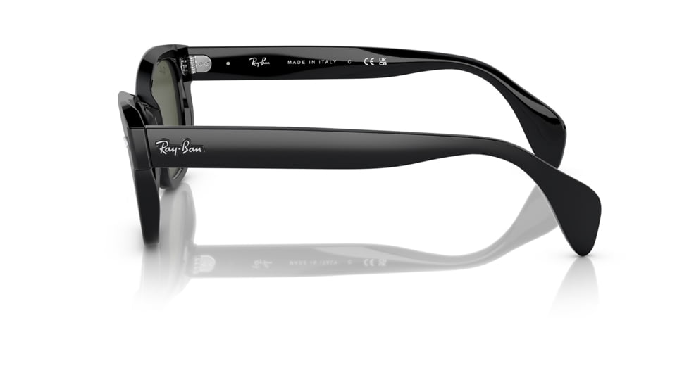 Ray-Ban RB0880SF Sunglasses, Black Frame, Green Lens, Asian Fit, 53, RB0880SF-901-31-53
