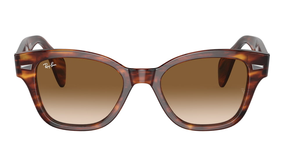 Ray-Ban RB0880SF Sunglasses, Striped Havana Frame, Clear Gradient Brown Lens, Asian Fit, 53, RB0880SF-954-51-53