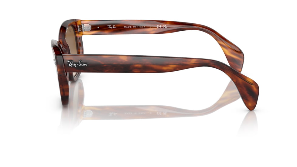 Ray-Ban RB0880SF Sunglasses, Striped Havana Frame, Clear Gradient Brown Lens, Asian Fit, 53, RB0880SF-954-51-53