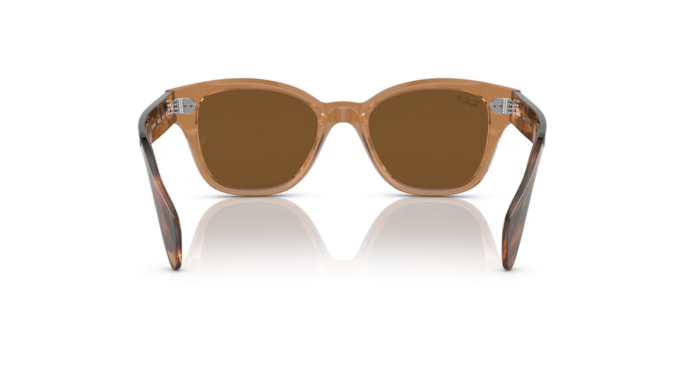 Ray-Ban RB0880SF Sunglasses, Transparent Brown Frame, Brown Polarized Lens, Asian Fit, 53, RB0880SF-664057-53