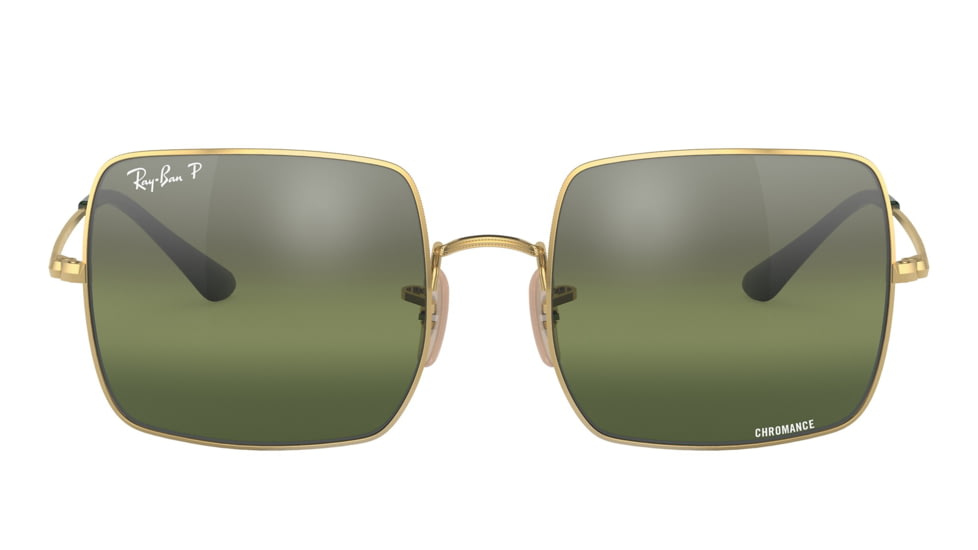 Ray-Ban RB1971 Square Sunglasses - Womens, Arista Frame, Green Mirror Polarized Lens, 54, RB1971-001-G4-54