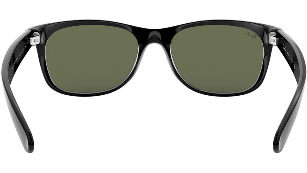 Ray-Ban RB2132 New Wayfarer Sunglasses, Black Frame, Crystal Green Lenses, 901-58