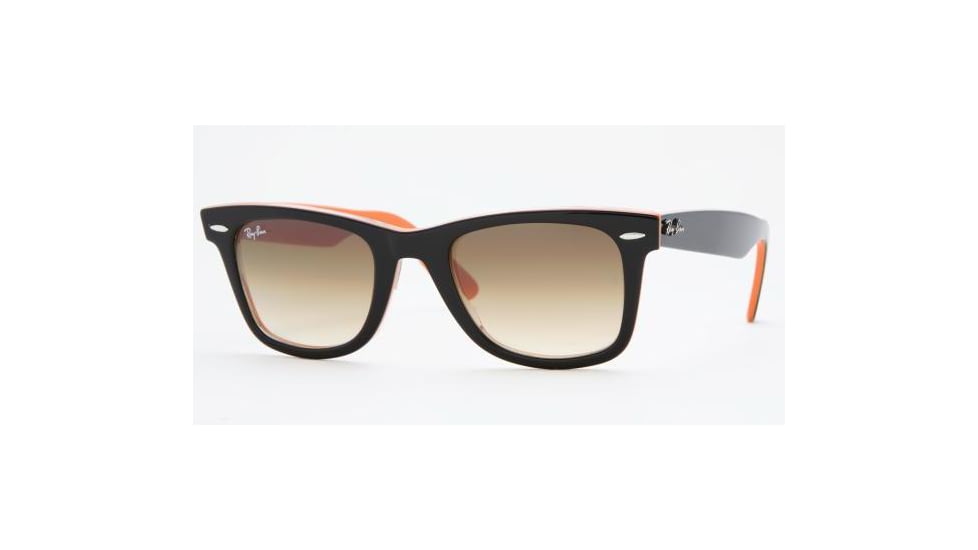 Ray-Ban RB2140 Progressive Sunglasses - Top Black On Tr. Str. Oran Crystal Brown Gradient Frame / 54 mm Prescription Lenses, 100251-5418