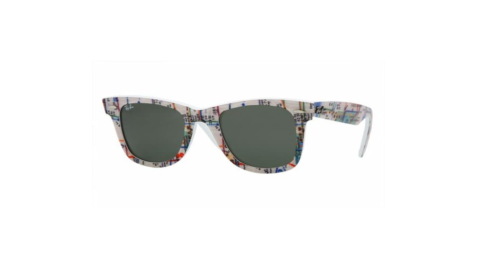 Ray-Ban RB2140 Progressive Sunglasses - Subway/White Crystal Green Frame / 50 mm Prescription Lenses, 1033-5022