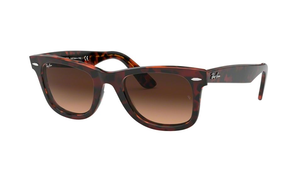 Ray-Ban RB2140F Single Vision Prescription Sunglasses, 52mm, Red Havana, RB2140F-1275A5-52-SV