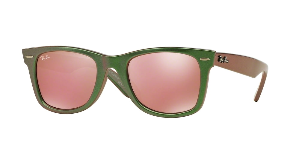 Ray-Ban RB2140F Single Vision Prescription Sunglasses RB2140F-6109Z2-52 - Lens Diameter 52 mm, Frame Color Metallic Green