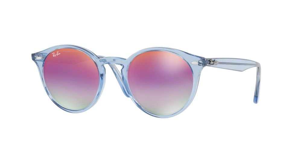 Ray-Ban RB2180 Progressive Prescription Sunglasses RB2180-6278A9-49 - Lens Diameter 49 mm, Frame Color Shiny Light Blue