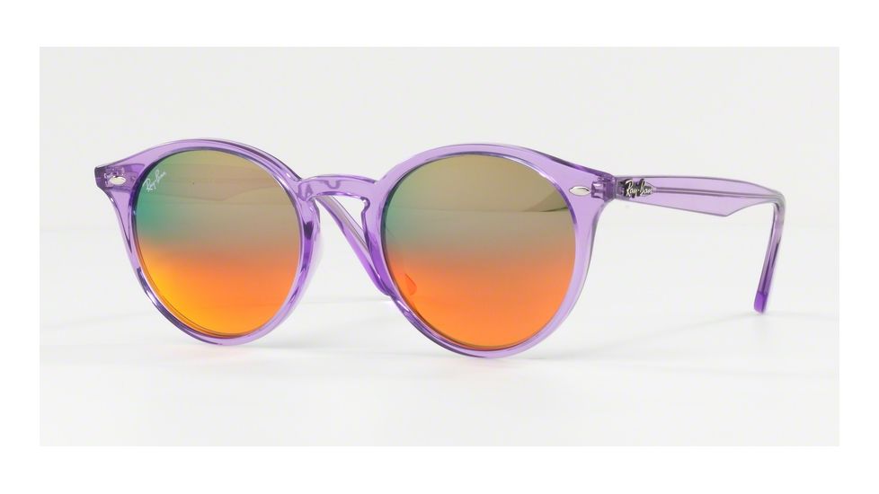 Ray-Ban RB2180F Sunglasses 6280A8-49 - Shiny Violet Frame, Brown Mirror Red Gradien Silve Lenses