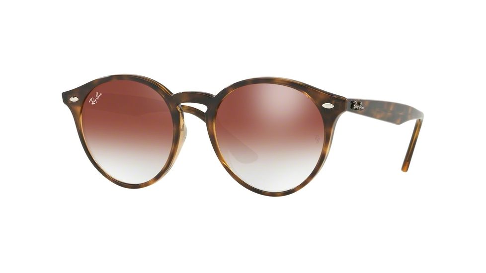 Ray-Ban RB2180F Sunglasses 710/V0-49 - Havana Frame, Gradient Red Mirror Red Lenses
