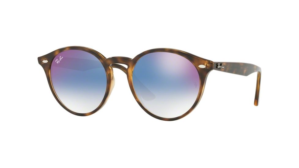 Ray-Ban RB2180F Sunglasses 710/X0-49 - Havana Frame, Gradient Blue Mirror Red Lenses