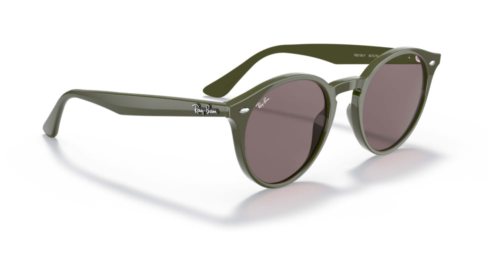 Ray-Ban RB2180F Sunglasses - Womens, Violet Lenses, Military Green, 49, RB2180F-65757N-49