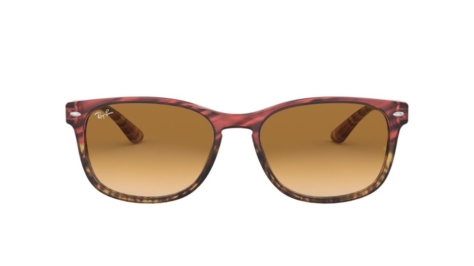 Ray-Ban RB2184 Bifocal Prescription Sunglasses, 57mm, Pink Gradient/Beige Striped, RB2184-125351-57-BI
