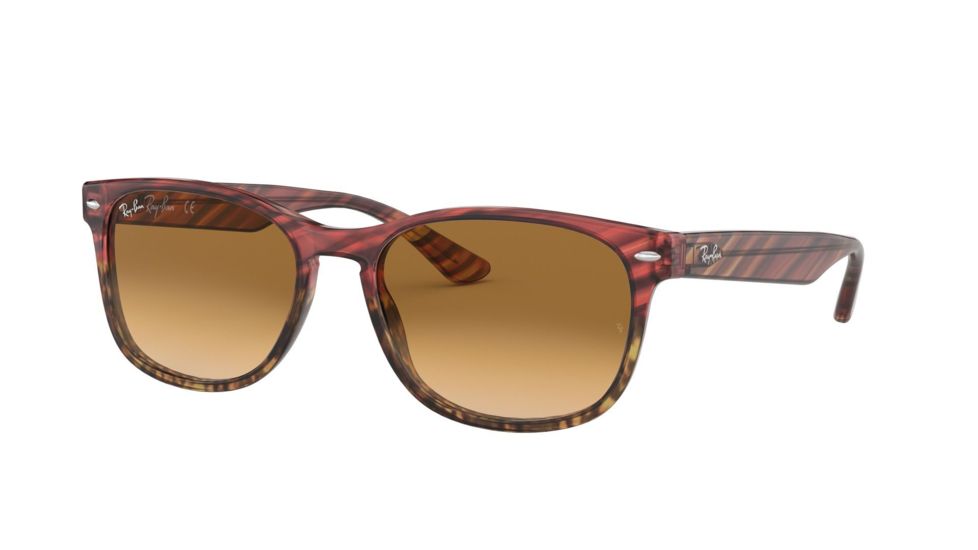 Ray-Ban RB2184 Bifocal Prescription Sunglasses, 57mm, Pink Gradient/Beige Striped, RB2184-125351-57-BI