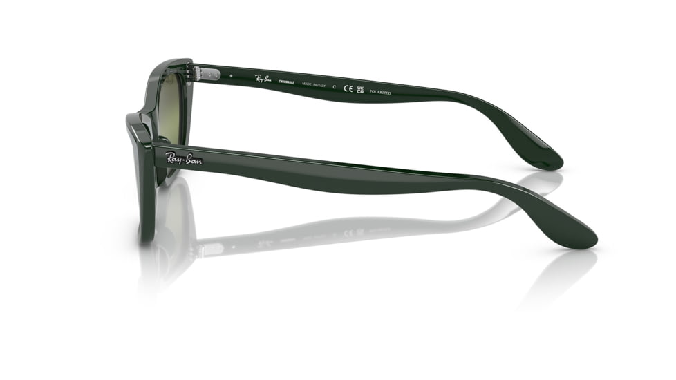 Ray-Ban RB2299 Lady Burbank Sunglasses - Womens, Green Frame, Dark Green Grad Mirror Polarized Lens, 52, RB2299-6659G4-52