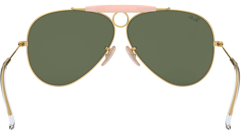 Ray-Ban RB3138 Shooter Sunglasses, Arista Frame, Crystal Green 62 mm Lenses, 001-6209