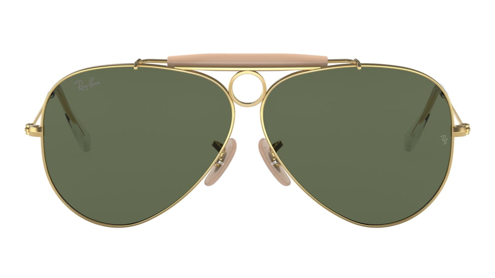 Ray-Ban RB3138 Shooter Sunglasses, Arista Frame, G-15 Green Lens, 58, RB3138-W3401-58