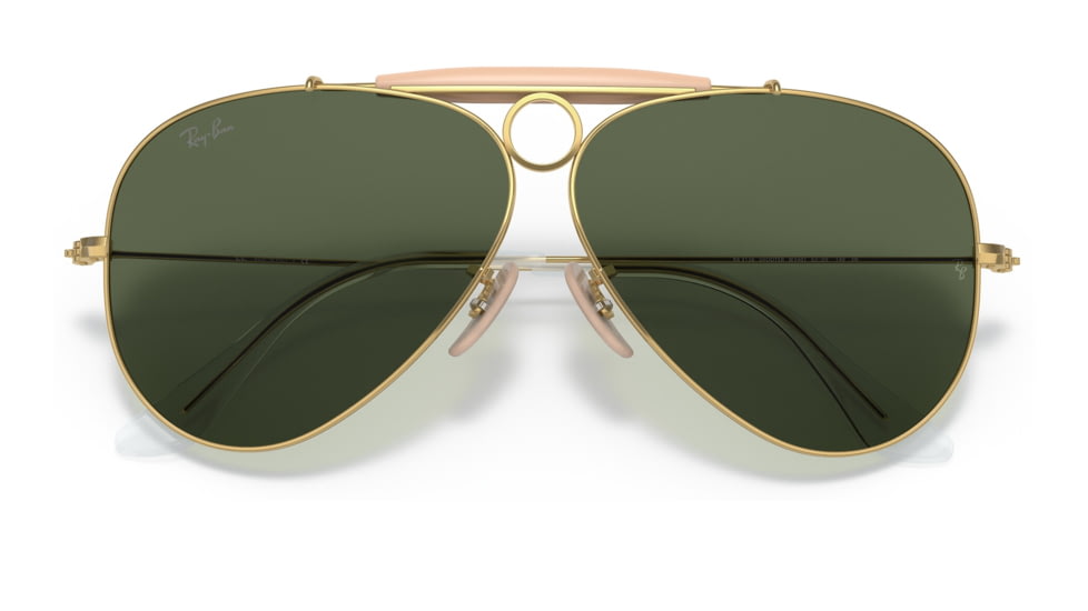 Ray-Ban RB3138 Shooter Sunglasses, Arista Frame, G-15 Green Lens, 58, RB3138-W3401-58