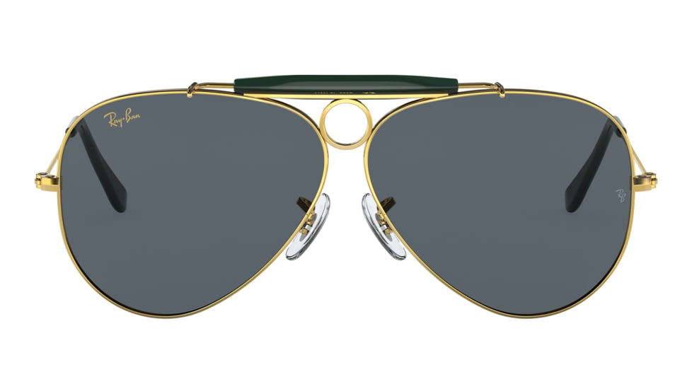 Ray-Ban RB3138 Shooter Sunglasses, Legend Gold Frame, Blue Lens, 58, RB3138-9241R5-58
