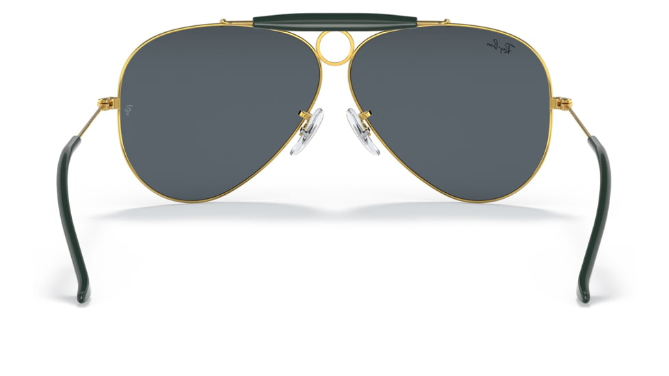 Ray-Ban RB3138 Shooter Sunglasses, Legend Gold Frame, Blue Lens, 58, RB3138-9241R5-58