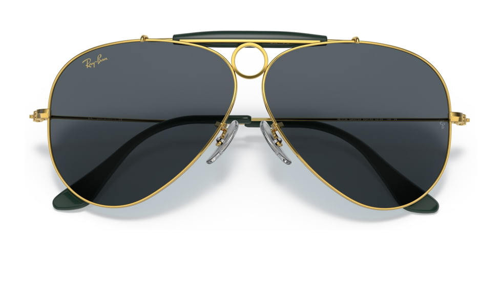 Ray-Ban RB3138 Shooter Sunglasses, Legend Gold Frame, Blue Lens, 58, RB3138-9241R5-58