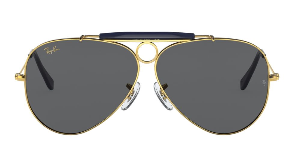 Ray-Ban RB3138 Shooter Sunglasses, Legend Gold Frame, Dark Grey Lens, 58, RB3138-9240B1-58