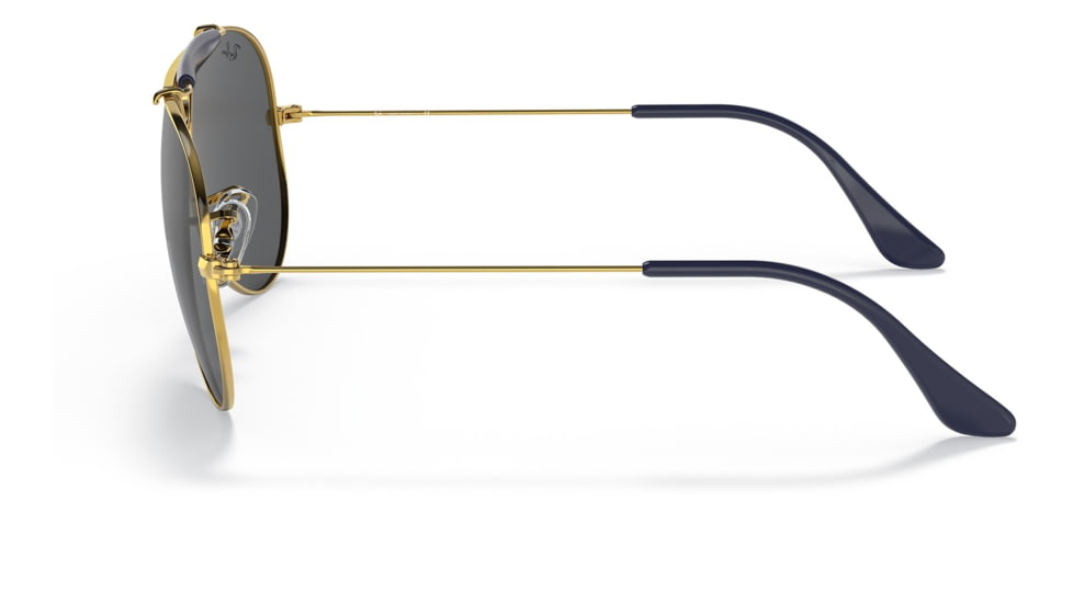 Ray-Ban RB3138 Shooter Sunglasses, Legend Gold Frame, Dark Grey Lens, 58, RB3138-9240B1-58