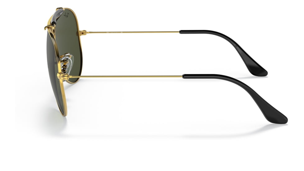 Ray-Ban RB3138 Shooter Sunglasses, Legend Gold Frame, Green Lens, 58, RB3138-923931-58