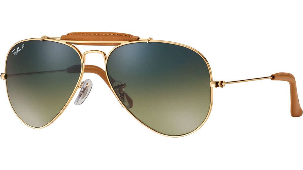 Ray-Ban RB 3422Q Sunglasses Styles - Shiny Gold Frame / Polarized Cr. Pol. Green Silver Mir. Gr. Lenses, 001-M9-5814