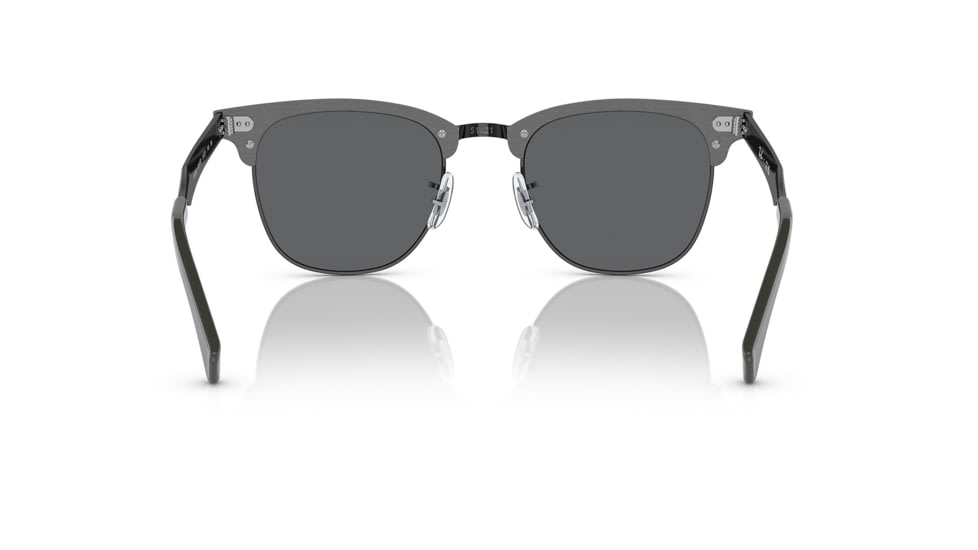 Ray-Ban RB3507 Clubmaster Aluminum Sunglasses, Brushed Grafite On Black Frame, Dark Grey Lens, 51, RB3507-9247B1-51