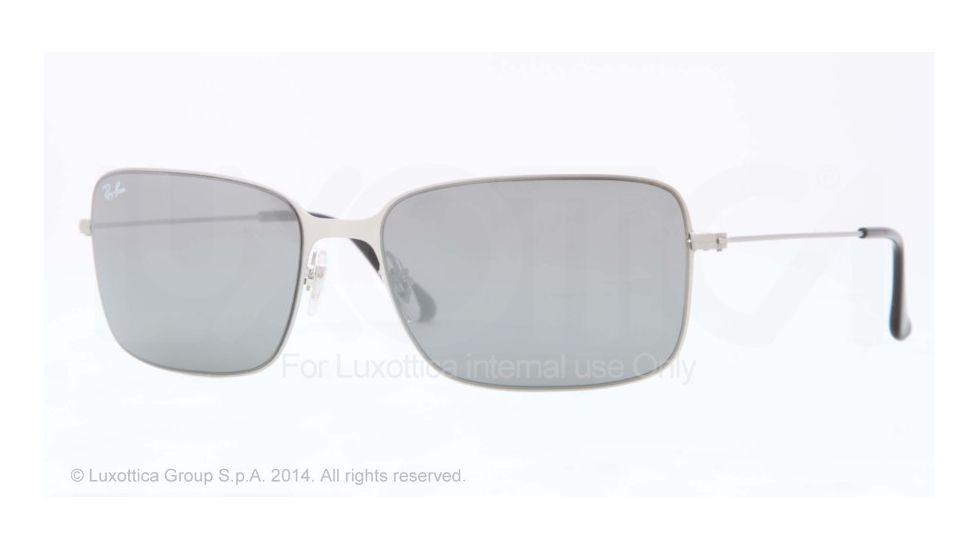 Ray-Ban RB3514 Single Vision Prescription Sunglasses RB3514-154-6G-58 - Lens Diameter 58 mm, Frame Color Sand Demi Glos Silver