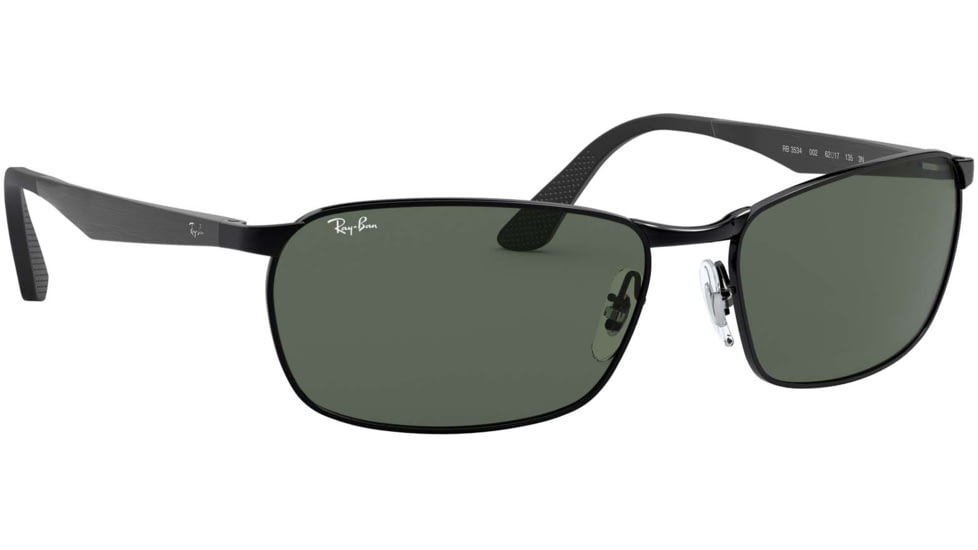 Ray-Ban RB3534 Sunglasses 002-59 - Black Frame, Green Lenses