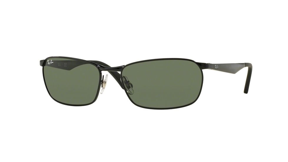 Ray-Ban RB3534 Sunglasses 002-62 - Black Frame, Green Lenses