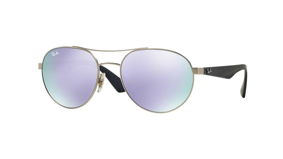 Ray-Ban RB3536 Progressive Prescription Sunglasses RB3536-019-4V-55 - Lens Diameter 55 mm, Frame Color Matte Silver