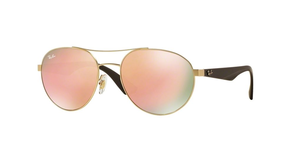 Ray-Ban RB3536 Progressive Prescription Sunglasses RB3536-112-2Y-55 - Lens Diameter 55 mm, Frame Color Matte Gold