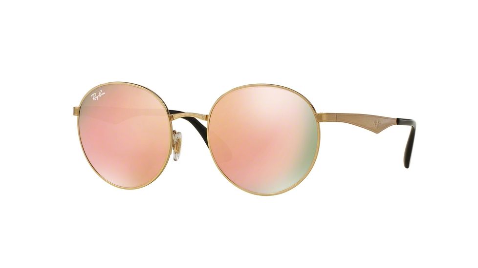 Ray-Ban RB3537 Sunglasses 001/2Y-51 - Gold Frame, Brown Mirror Pink Lenses