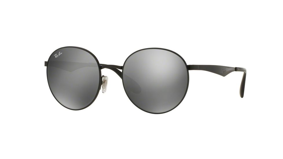 Ray-Ban RB3537 Sunglasses 002/6G-51 - Shiny Black Frame, Grey Mirror Silver Lenses