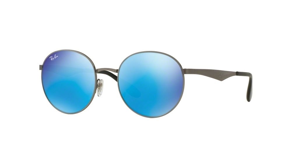 Ray-Ban RB3537 Sunglasses 004/55-51 - Gunmetal Frame, Green Mirror Blue Lenses