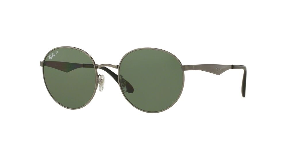 Ray-Ban RB3537 Sunglasses 004/9A-51 - Shiny Gunmetal Frame, Dark Polar Green Lenses