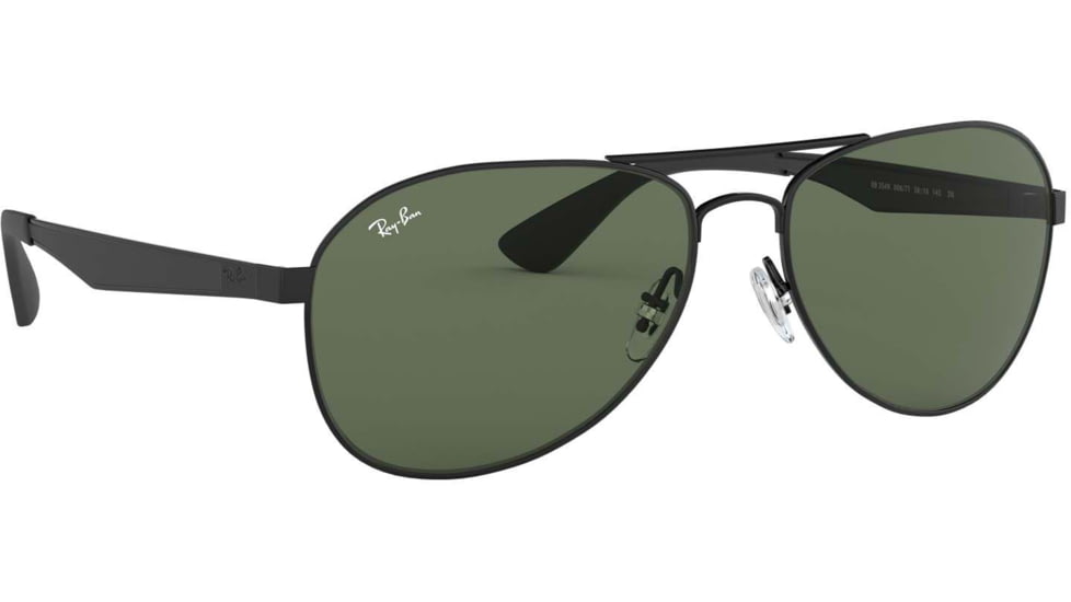Ray-Ban RB3549 Sunglasses 006/71-61 - Matte Black Frame, Green Lenses