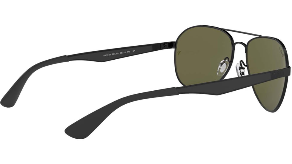 Ray-Ban RB3549 Sunglasses 006/9A-61 - Matte Black Frame, Polar Green Lenses