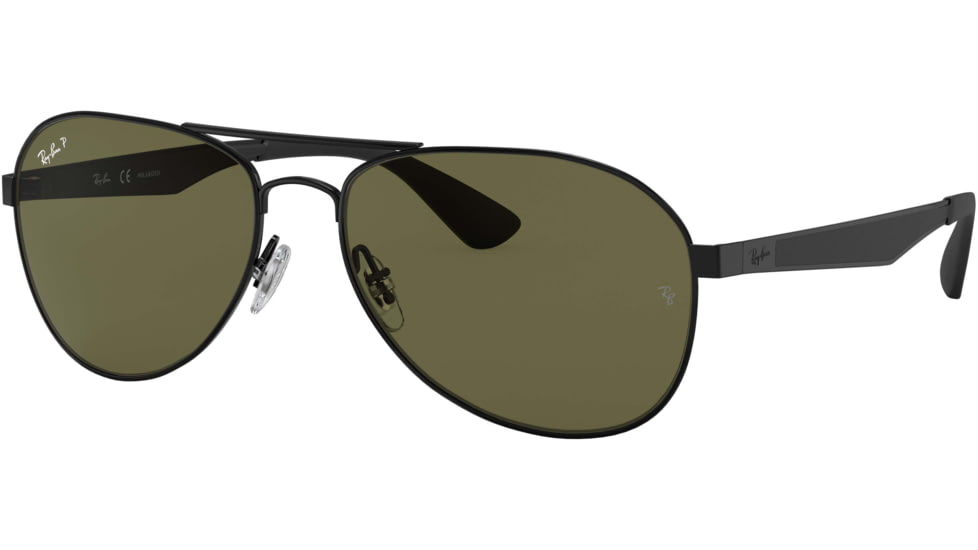 Ray-Ban RB3549 Sunglasses 006/9A-61 - Matte Black Frame, Polar Green Lenses