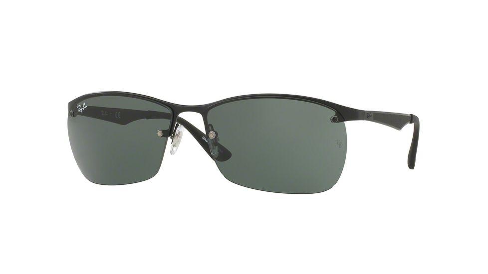 Ray-Ban RB3550 Sunglasses 006/71-64 - Matte Black Frame, Green Lenses
