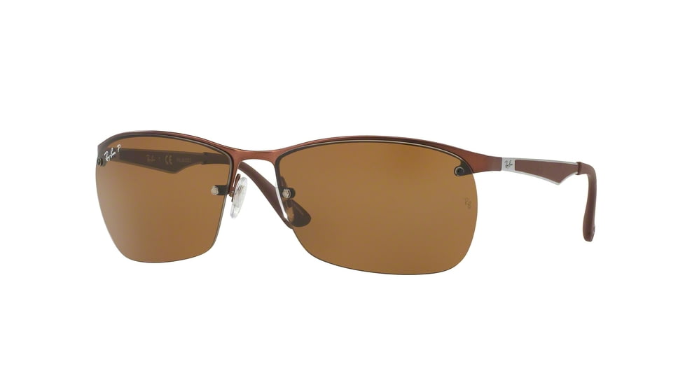Ray-Ban RB3550 Sunglasses 012/83-64 - Matte Dark Brown Frame, Polar Brown Lenses
