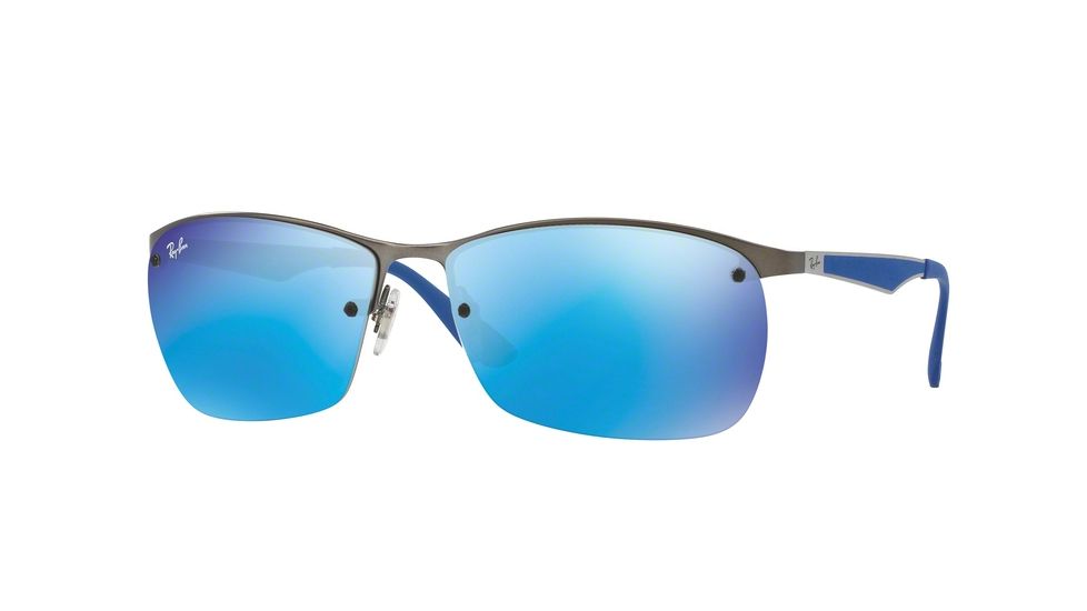 Ray-Ban RB3550 Sunglasses 029/55-64 - Matte Gunmetal Frame, Blue flash Lenses